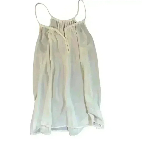 OLIVACEOUS CREAM POLY TANK TOP HOOK CLOSURE AT LOW V NECK LINE SIZE LARGE - Picture 8 of 12